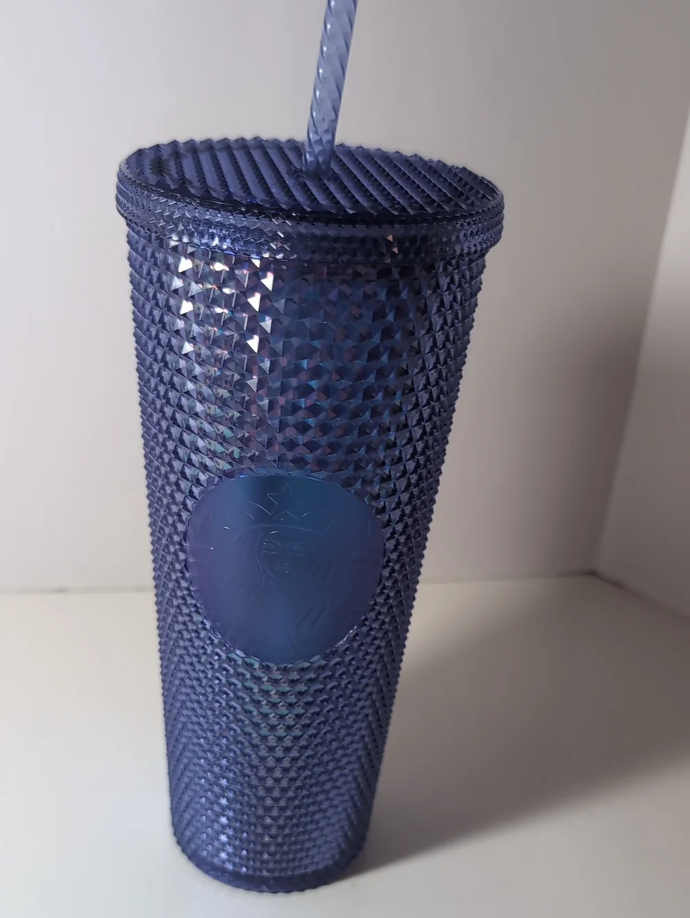 Starbucks Walt Disney's 50 Anniv. Iridescent Studded Purple-Blue Tumbler 24 Oz